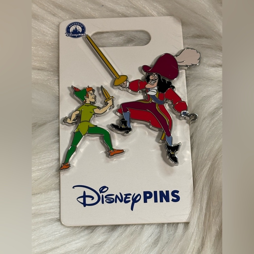 2025 Disney Parks Peter Pan Captain Hook Sword Fight 2 Pin Set OE